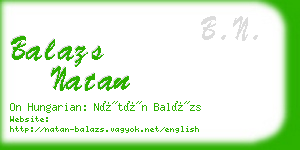 balazs natan business card